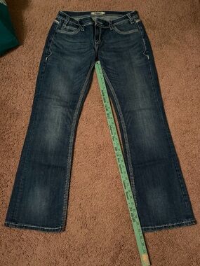 Rock and Roll denim Women’s Dark Blue Bootcut Jeans with Contrast Stitching